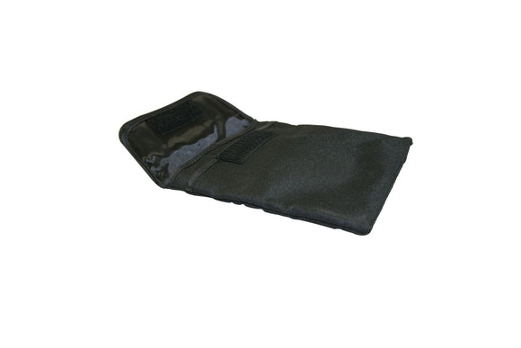 BLACK NYLON CAMERA CARRYING BAG WITH BELT LOOP AND TWO POUCHES. - Rivera Primo