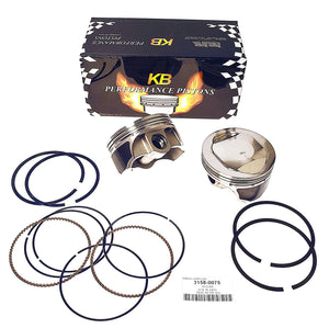 KB PISTONS, KNUCKLE, PAN,SHOVEL 74 CID 8.5:1. PAIR OF PISTONS WITH RINGS. - Rivera Primo