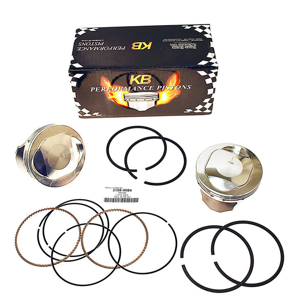 KB Pistons, Shovel, 80 CID, 8.0:1. PAIR OF PISTONS WITH RINGS. - Rivera Primo
